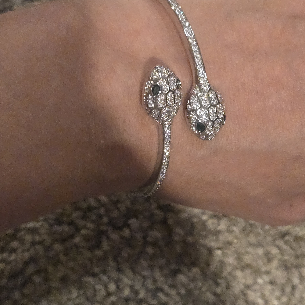 Elegant Silver Snake Bracelet - Picture 3 of 11